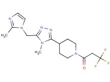 4-{4-methyl-5-[(2-methyl-1H-imidazol-1-yl)methyl]-4H-1,2,4-triazol-3-yl}-1-(3,3,3-trifluoropropanoyl)piperidine