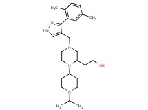 2-[4-{[3-(2,5-dimethylphenyl)-1H-pyrazol-4-yl]methyl}-1-(1-isopropyl-4-piperidinyl)-2-piperazinyl]ethanol