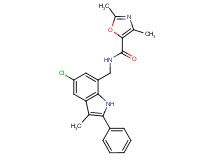 N-[(5-chloro-3-methyl-2-phenyl-1H-indol-7-yl)methyl]-2,4-dimethyl-1,3-oxazole-5-carboxamide