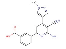 3-[6-amino-5-cyano-4-(1-methyl-1H-pyrazol-4-yl)pyridin-2-yl]benzoic acid