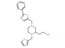 2-[4-[(2-phenyl-1,3-thiazol-5-yl)methyl]-1-(2-thienylmethyl)-2-piperazinyl]ethanol