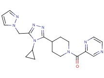 2-({4-[4-cyclopropyl-5-(1H-pyrazol-1-ylmethyl)-4H-1,2,4-triazol-3-yl]piperidin-1-yl}carbonyl)pyrazine