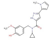 N-cyclopropyl-N-(4-hydroxy-3-methoxybenzyl)-3-(1-methyl-1H-pyrrol-2-yl)-1H-pyrazole-5-carboxamide