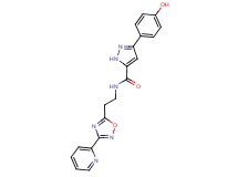 3-(4-hydroxyphenyl)-N-{2-[3-(2-pyridinyl)-1,2,4-oxadiazol-5-yl]ethyl}-1H-pyrazole-5-carboxamide