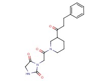 3-{2-oxo-2-[3-(3-phenylpropanoyl)-1-piperidinyl]ethyl}-2,4-imidazolidinedione