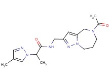 N-[(5-acetyl-5,6,7,8-tetrahydro-4H-pyrazolo[1,5-a][1,4]diazepin-2-yl)methyl]-2-(4-methyl-1H-pyrazol-1-yl)propanamide