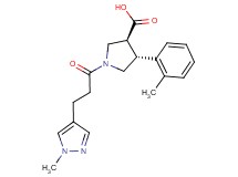 (3S*,4R*)-4-(2-methylphenyl)-1-[3-(1-methyl-1H-pyrazol-4-yl)propanoyl]pyrrolidine-3-carboxylic acid