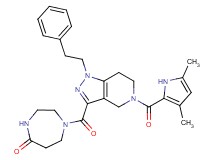1-{[5-[(3,5-dimethyl-1H-pyrrol-2-yl)carbonyl]-1-(2-phenylethyl)-4,5,6,7-tetrahydro-1H-pyrazolo[4,3-c]pyridin-3-yl]carbonyl}-1,4-diazepan-5-one