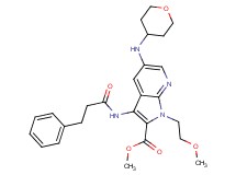 methyl 1-(2-methoxyethyl)-3-[(3-phenylpropanoyl)amino]-5-(tetrahydro-2H-pyran-4-ylamino)-1H-pyrrolo[2,3-b]pyridine-2-carboxylate