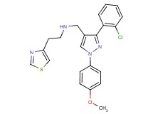 N-{[3-(2-chlorophenyl)-1-(4-methoxyphenyl)-1H-pyrazol-4-yl]methyl}-2-(1,3-thiazol-4-yl)ethanamine