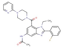 N-(1-ethyl-2-(2-fluorophenyl)-7-{[4-(2-pyridinyl)-1-piperazinyl]carbonyl}-1H-benzimidazol-5-yl)acetamide