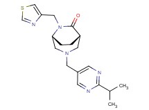 (1S*,5R*)-3-[(2-isopropylpyrimidin-5-yl)methyl]-6-(1,3-thiazol-4-ylmethyl)-3,6-diazabicyclo[3.2.2]nonan-7-one