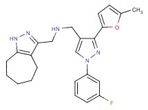 1-[1-(3-fluorophenyl)-3-(5-methyl-2-furyl)-1H-pyrazol-4-yl]-N-(1,4,5,6,7,8-hexahydrocyclohepta[c]pyrazol-3-ylmethyl)methanamine