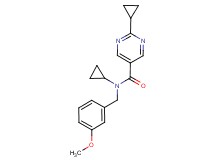 N,2-dicyclopropyl-N-(3-methoxybenzyl)pyrimidine-5-carboxamide