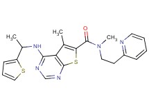 N,5-dimethyl-N-[2-(2-pyridinyl)ethyl]-4-{[1-(2-thienyl)ethyl]amino}thieno[2,3-d]pyrimidine-6-carboxamide
