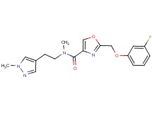 2-[(3-fluorophenoxy)methyl]-N-methyl-N-[2-(1-methyl-1H-pyrazol-4-yl)ethyl]-1,3-oxazole-4-carboxamide