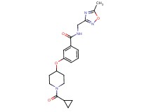 3-{[1-(cyclopropylcarbonyl)piperidin-4-yl]oxy}-N-[(5-methyl-1,2,4-oxadiazol-3-yl)methyl]benzamide