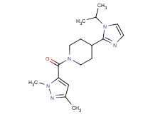 1-[(1,3-dimethyl-1H-pyrazol-5-yl)carbonyl]-4-(1-isopropyl-1H-imidazol-2-yl)piperidine