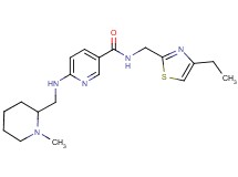 N-[(4-ethyl-1,3-thiazol-2-yl)methyl]-6-{[(1-methyl-2-piperidinyl)methyl]amino}nicotinamide
