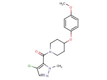 1-[(4-chloro-1-methyl-1H-pyrazol-5-yl)carbonyl]-4-(4-methoxyphenoxy)piperidine