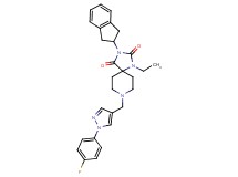 3-(2,3-dihydro-1H-inden-2-yl)-1-ethyl-8-{[1-(4-fluorophenyl)-1H-pyrazol-4-yl]methyl}-1,3,8-triazaspiro[4.5]decane-2,4-dione