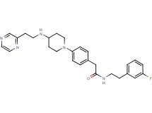 N-[2-(3-fluorophenyl)ethyl]-2-[4-(4-{[2-(2-pyrazinyl)ethyl]amino}-1-piperidinyl)phenyl]acetamide