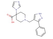 4-(1H-imidazol-1-yl)-1-[(3-phenyl-1H-pyrazol-4-yl)methyl]piperidine-4-carboxylic acid