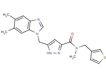 5-[(5,6-dimethyl-1H-benzimidazol-1-yl)methyl]-N-methyl-N-(3-thienylmethyl)-1H-pyrazole-3-carboxamide
