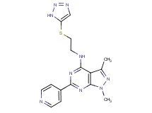 1,3-dimethyl-6-(4-pyridinyl)-N-[2-(1H-1,2,3-triazol-5-ylthio)ethyl]-1H-pyrazolo[3,4-d]pyrimidin-4-amine