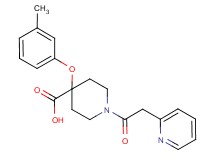 4-(3-methylphenoxy)-1-(pyridin-2-ylacetyl)piperidine-4-carboxylic acid