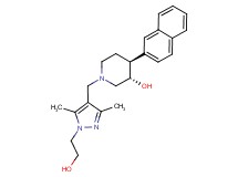 (3S*,4S*)-1-{[1-(2-hydroxyethyl)-3,5-dimethyl-1H-pyrazol-4-yl]methyl}-4-(2-naphthyl)piperidin-3-ol