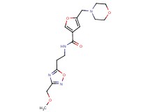 N-{2-[3-(methoxymethyl)-1,2,4-oxadiazol-5-yl]ethyl}-5-(4-morpholinylmethyl)-3-furamide