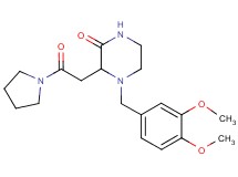 4-(3,4-dimethoxybenzyl)-3-[2-oxo-2-(1-pyrrolidinyl)ethyl]-2-piperazinone