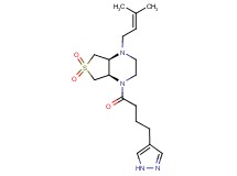 (4aR*,7aS*)-1-(3-methyl-2-buten-1-yl)-4-[4-(1H-pyrazol-4-yl)butanoyl]octahydrothieno[3,4-b]pyrazine 6,6-dioxide