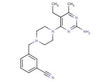 3-{[4-(2-amino-5-ethyl-6-methylpyrimidin-4-yl)piperazin-1-yl]methyl}benzonitrile