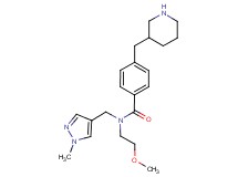 N-(2-methoxyethyl)-N-[(1-methyl-1H-pyrazol-4-yl)methyl]-4-(3-piperidinylmethyl)benzamide