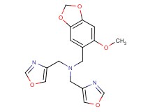 1-(6-methoxy-1,3-benzodioxol-5-yl)-N,N-bis(1,3-oxazol-4-ylmethyl)methanamine