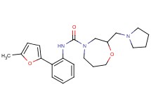 N-[2-(5-methyl-2-furyl)phenyl]-2-(pyrrolidin-1-ylmethyl)-1,4-oxazepane-4-carboxamide