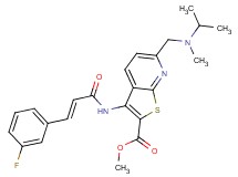 methyl 3-{[(2E)-3-(3-fluorophenyl)-2-propenoyl]amino}-6-{[isopropyl(methyl)amino]methyl}thieno[2,3-b]pyridine-2-carboxylate
