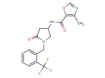 4-methyl-N-{5-oxo-1-[2-(trifluoromethyl)benzyl]-3-pyrrolidinyl}-1,3-oxazole-5-carboxamide
