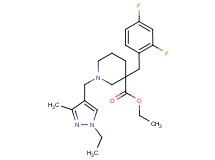 ethyl 3-(2,4-difluorobenzyl)-1-[(1-ethyl-3-methyl-1H-pyrazol-4-yl)methyl]-3-piperidinecarboxylate