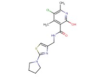 5-chloro-2-hydroxy-4,6-dimethyl-N-{[2-(1-pyrrolidinyl)-1,3-thiazol-4-yl]methyl}nicotinamide