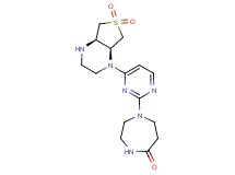 1-{4-[(4aR*,7aS*)-6,6-dioxidohexahydrothieno[3,4-b]pyrazin-1(2H)-yl]pyrimidin-2-yl}-1,4-diazepan-5-one