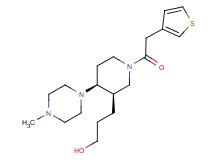 3-[(3R*,4S*)-4-(4-methylpiperazin-1-yl)-1-(3-thienylacetyl)piperidin-3-yl]propan-1-ol