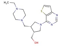 {(3R*,4R*)-4-[(4-ethylpiperazin-1-yl)methyl]-1-thieno[3,2-d]pyrimidin-4-ylpyrrolidin-3-yl}methanol