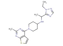 N-[1-(1-ethyl-1H-1,2,4-triazol-5-yl)ethyl]-1-(2-methylthieno[2,3-d]pyrimidin-4-yl)piperidin-4-amine