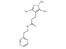 N-[2-(2-pyrazinyl)ethyl]-3-(1,3,5-trimethyl-1H-pyrazol-4-yl)propanamide