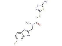 2-[(5-amino-1,3,4-thiadiazol-2-yl)thio]-N-[(6-fluoro-1H-benzimidazol-2-yl)methyl]-N-methylacetamide
