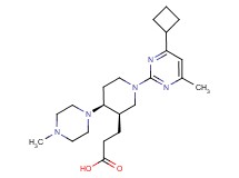 3-[(3R*,4S*)-1-(4-cyclobutyl-6-methylpyrimidin-2-yl)-4-(4-methylpiperazin-1-yl)piperidin-3-yl]propanoic acid