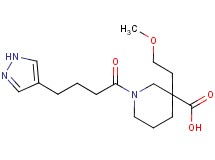 3-(2-methoxyethyl)-1-[4-(1H-pyrazol-4-yl)butanoyl]-3-piperidinecarboxylic acid